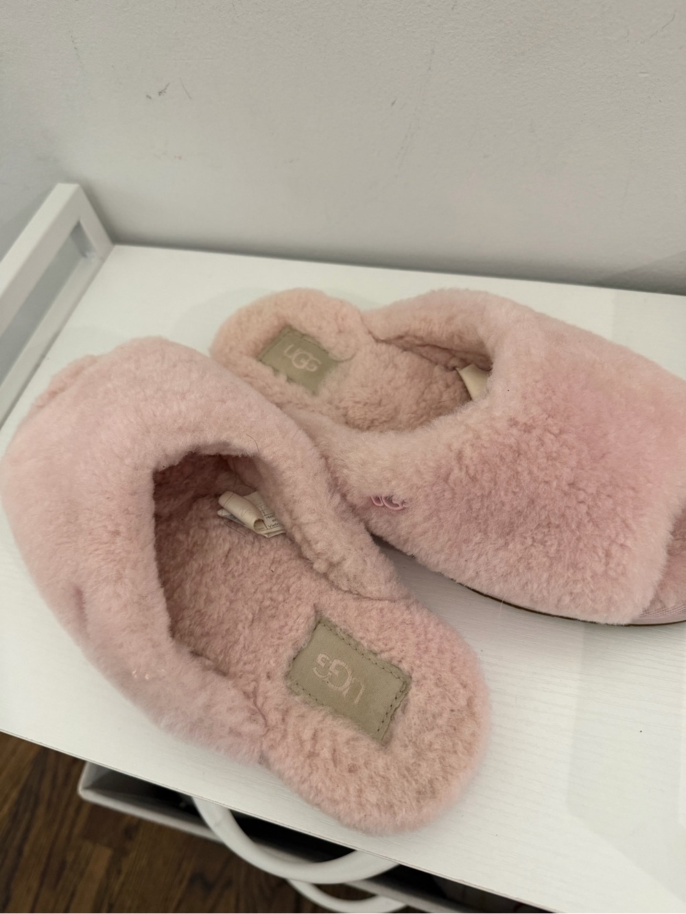 UGG Blush Pink Shearling Clog Slippers